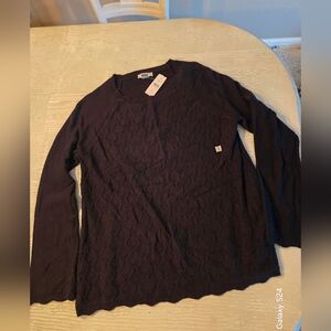 LOFT Black Knit Sweater LOFT Outlet Womens L NWT